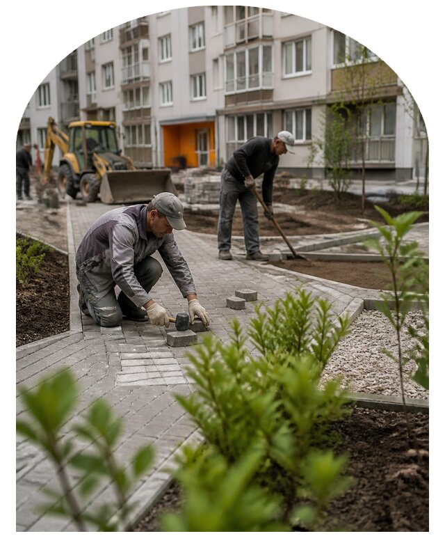 Благоустройство двора многоквартирного дома в Тихорецке